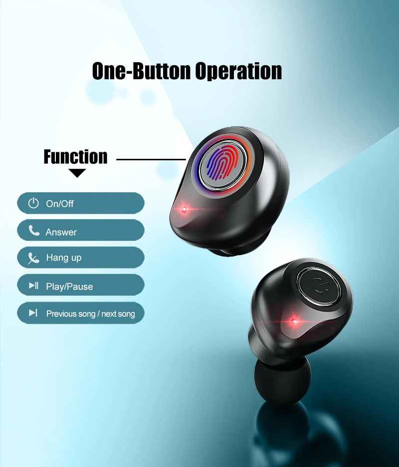 Bluetooth 5.0 Earphones True Wireless Headphone V11 TWS Waterproof Headset Stereo Sport Earbuds with Charging Box Mic HiFi Sound (5)