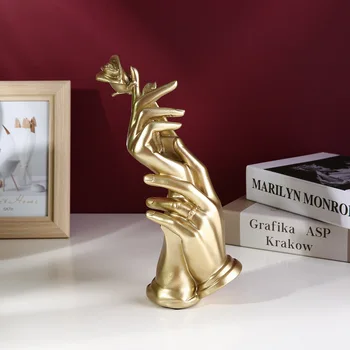 

Nordic Style Hand-in-Hand Rose Study Window Living Room Bedroom Ornament Indoor Decoration Artwork