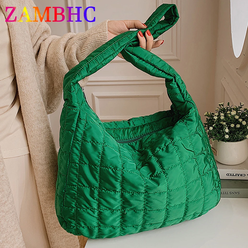 Bolso de compras verde de gran capacidad para mujer, bandolera de de alta calidad, estilo de invierno, de diseñador|Bolsos hombro| - AliExpress