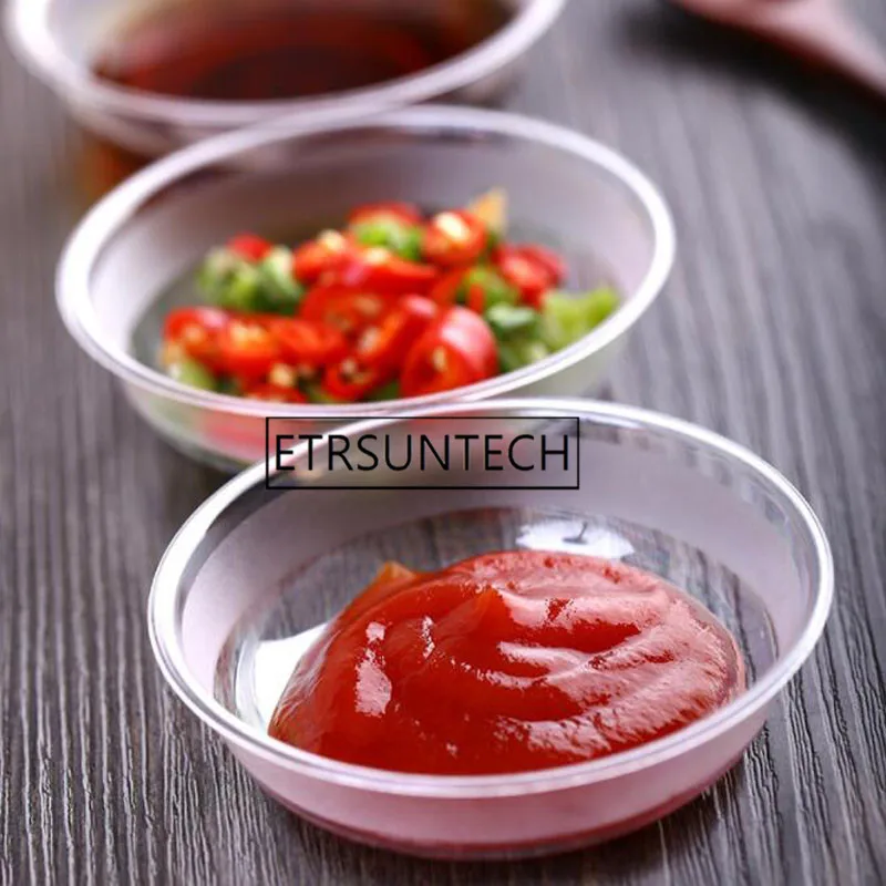 1000 шт маленькие пластиковые тарелки прозрачные одноразовые Чили соевый томатный соус Приправа уксус мини-блюда на день рождения, свадьбу