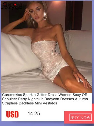 Ceremokiss, блестящее платье с блестками, женские сексуальные платья с открытыми плечами, вечерние платья для ночного клуба, осенние платья без бретелек с открытой спиной, мини Vestidos