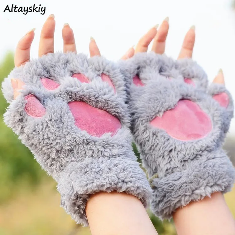 Перчатки женские простые Kawaii элегантные теплые зимние толстые женские s высококачественные женские универсальные аксессуары в стиле харакзюку в Корейском стиле