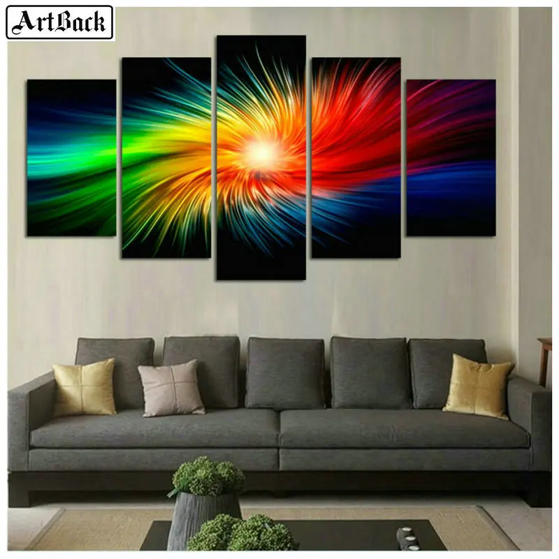

Five spell diamond painting color light diy full square & round scenery sticker diamond mosaic embroidery home decoration