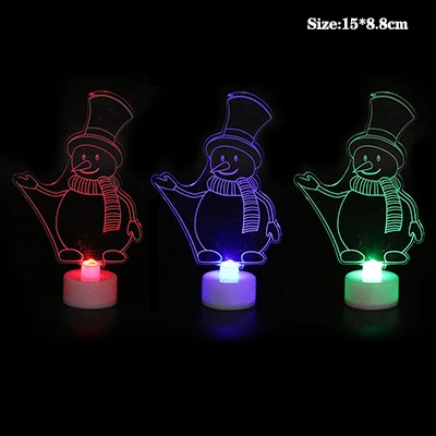 Яркий Мини светодиодный Рождественская елка Рождественский Снеговик Санта Клаус ночные огни Волоконно-оптические рождественские настольные украшения лампы детский подарок - Испускаемый цвет: Snowman