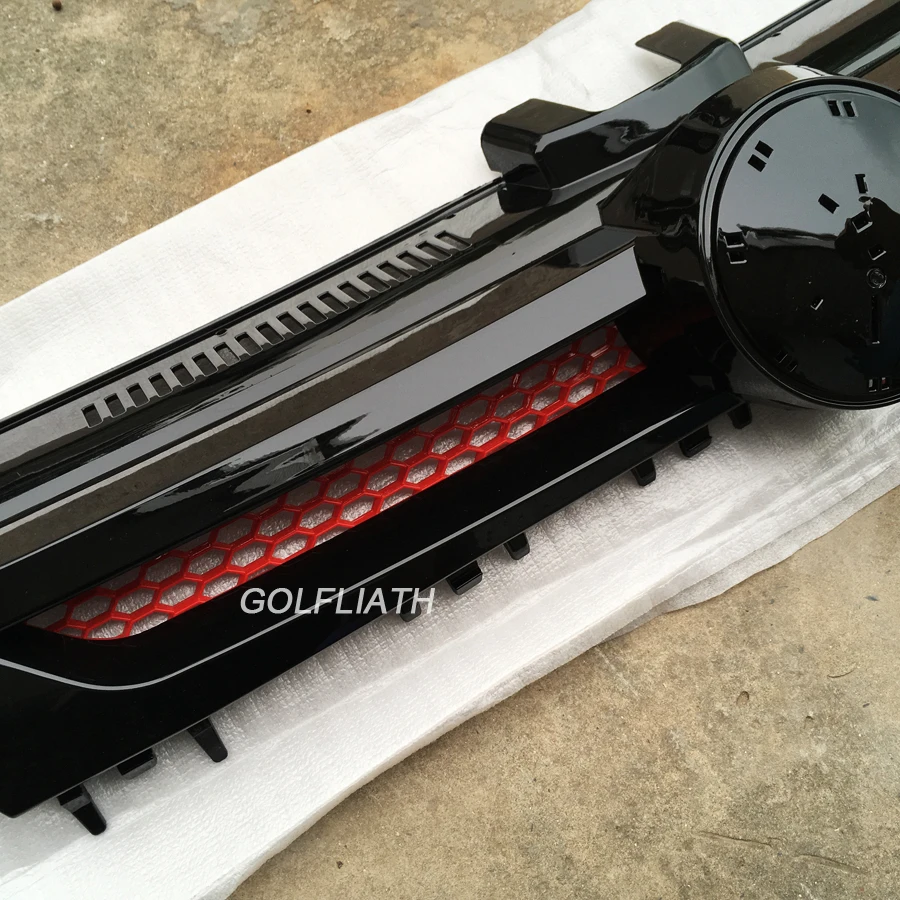 For V-W Golf MK7 Front Center Grille Black Chrome ABS Radiator Hood Upper Grill for golf 7 GOLFLIATH