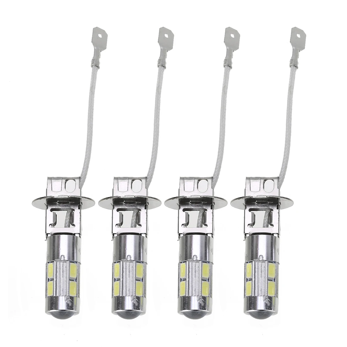 Mayitr 4pcs 12V H3 5630 10SMD LED Car Fog Lamp Super White Auto Driving Brake Light Signal Lamp Bulb for Car Light Source