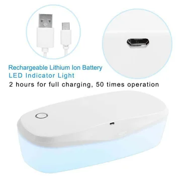 

Manicure Nail Tools Sterilizer Box Brush Cleaning Portable Disinfection Salon Rechargeable Makeup UV Light Storage Led Cosmetic