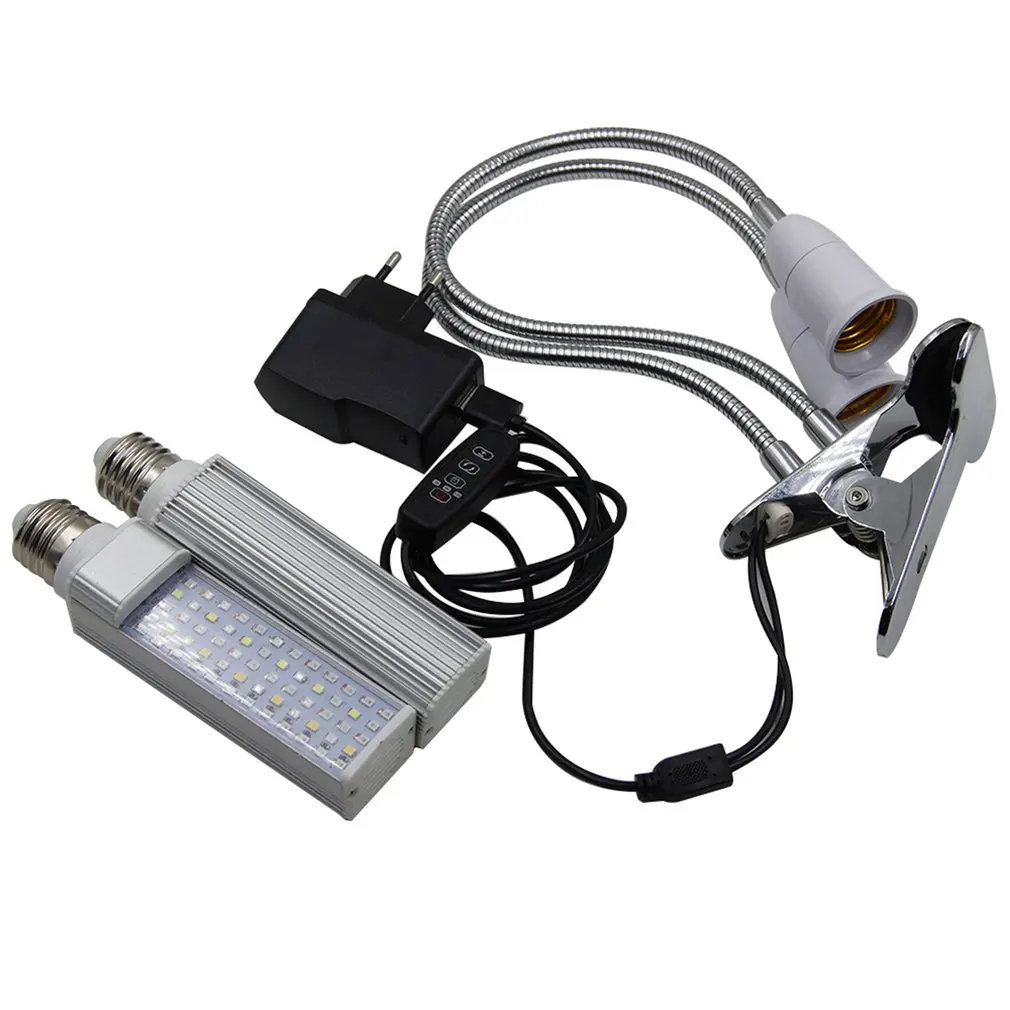 

ICOCO 2 Heads Desk Clip Timing Grow Light Switch LED Plant Growth Light for Plant Flower Vegetable Indoor Greenhouse Hydroponics