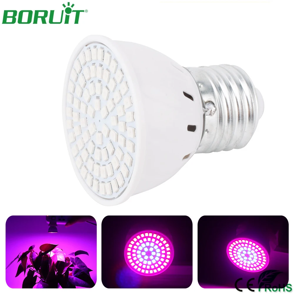 BORUiT полный спектр светодиодный Grow светильник лампочка E27 110V 220V Фито лампы для