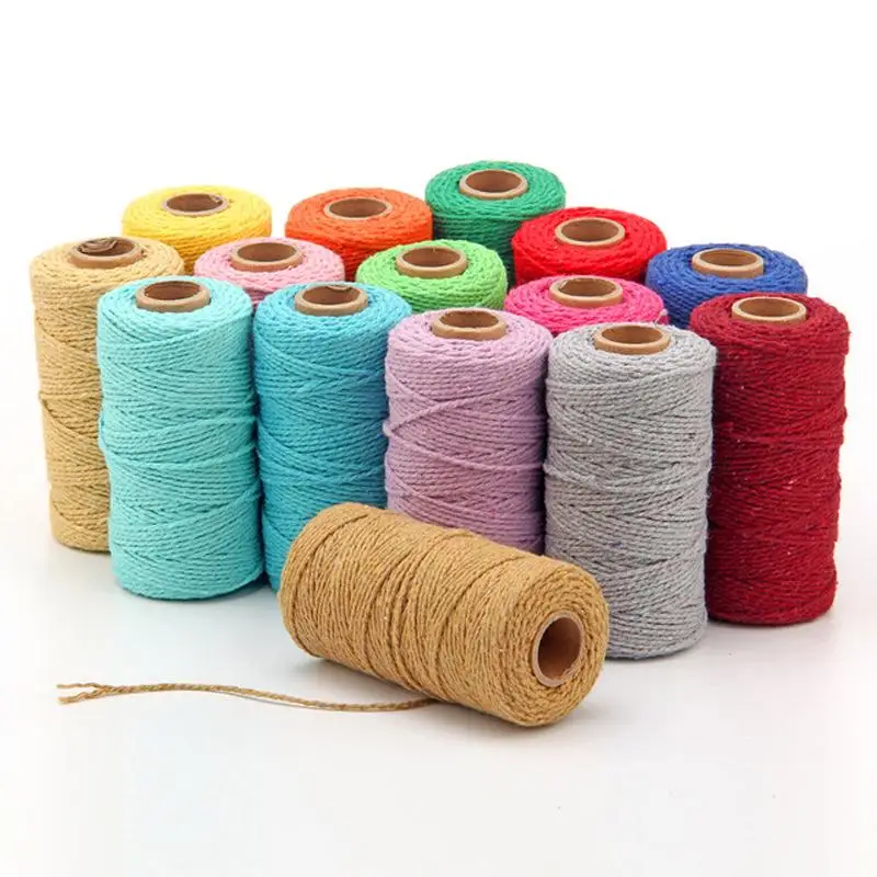 

2mm 100m Cotton Thread Macrame Cotton String DIY Sewing Handmade Wall Hanging Room Decor Crafts Knitting Curtain costura Tools