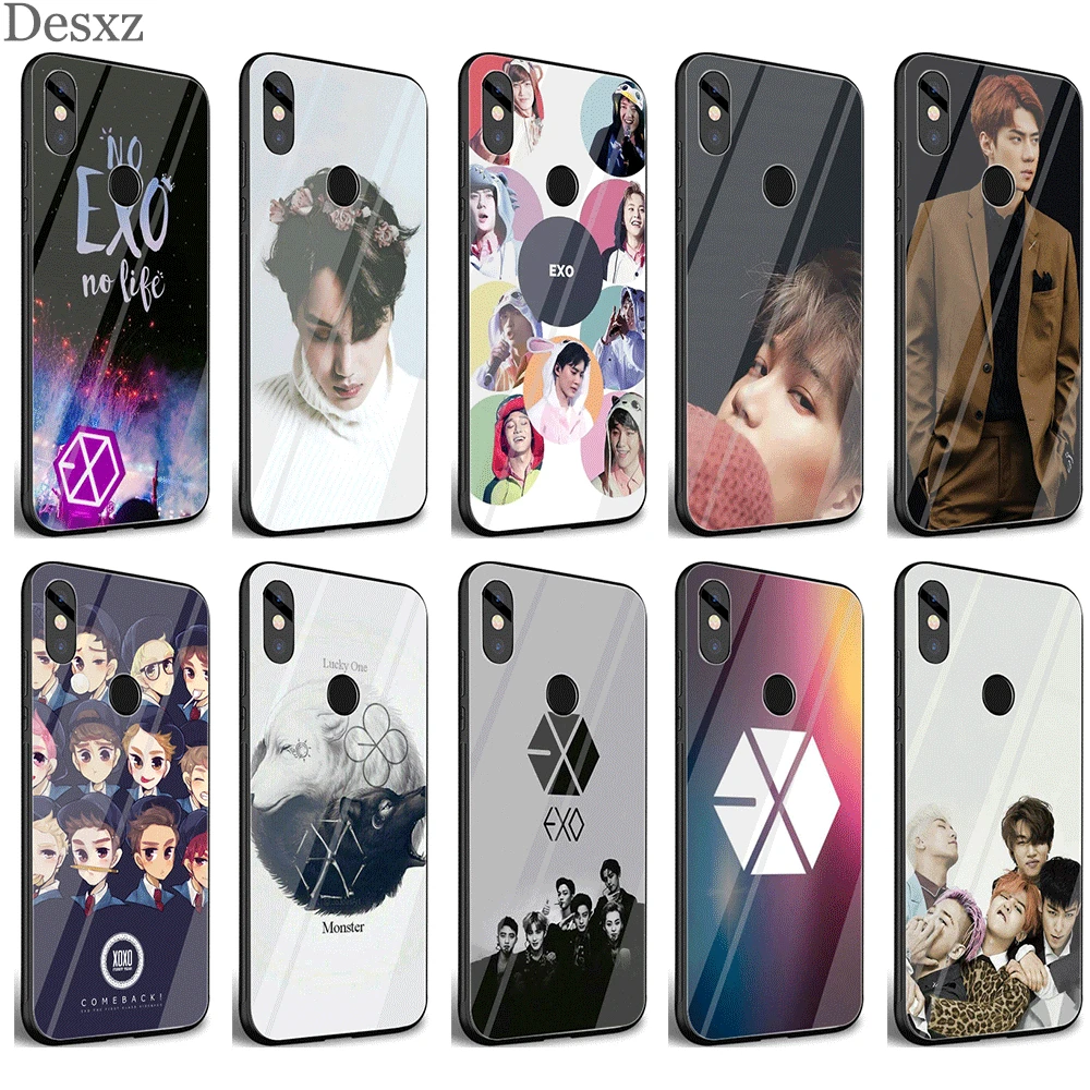 Mobile Phone Case Glass For Xiaomi Mi 8 Lite A1 A2 9 Redmi Note 5 6 7 Pro 6A 4X F1 Cover EXO |