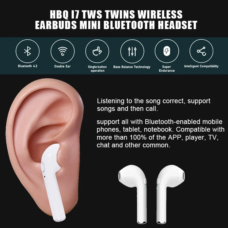 Новые i7S TWS мини наушники беспроводные наушники с Bluetooth стерео музыкальные наушники для iPhone huawei samsung гарнитура