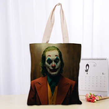

High Quality JOKER Canvas Tote Bag Fashion Durable Women Student Cotton Linen Handbag Printed Shopping Bags Custom logo