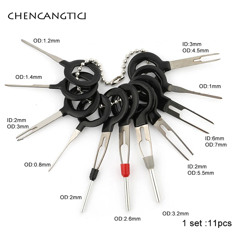 3/11/18 pcs Auto Terminal Removal Tool Car Plug Wiring Terminal Extraction Pick Connector Crimp Pin Back Needle Remove Tools Set