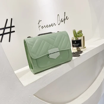 

2020 summer new women's shoulder bag, fashion Lingge Single Shoulder Messenger small square bag