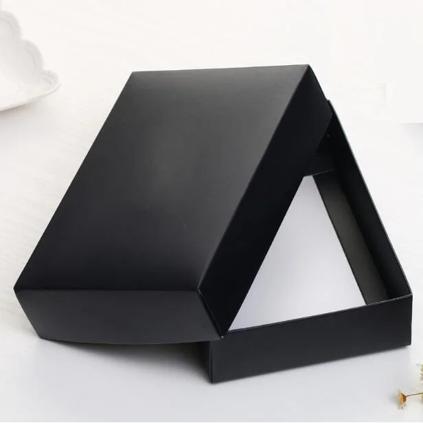 

Qi 18*12*4cm Large Black White Cover Paper Packing Box For Clothes Jewelry Wig Gift Wallet Tie Packaging Paper Carton Box 20pcs