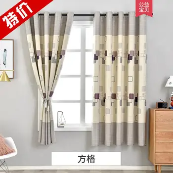 

Plaid Blackout Home Decor Curtain For Living room Darpe Faux linen Curtains for Bedroom Rideaux Window Customized