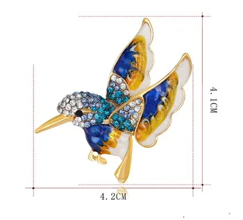 

20pcs/lot Mixed Retro Sparkling Animal Hummingbird Women Decoration Rhinestone Brooch Pins