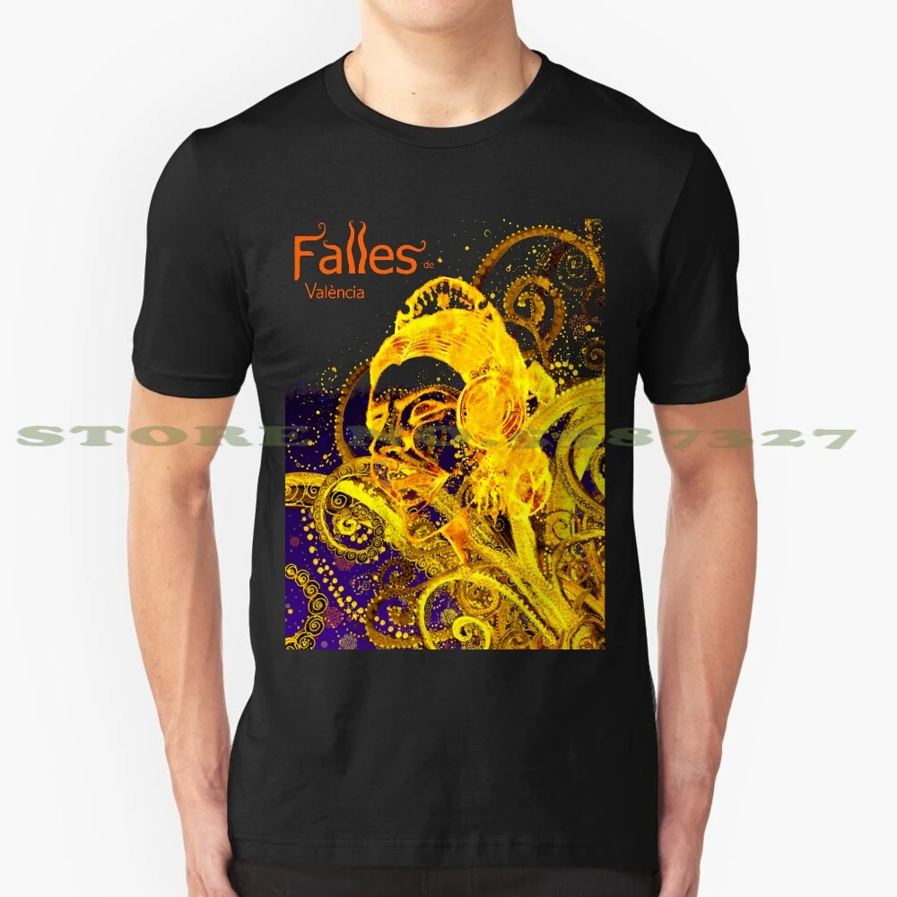 Camiseta con estampado de Fallas del Valencia, camisa Vintage a la moda, con diseño de Fallera del Valencia mediterráneo, FIESTA DE LA Joy Light| Camisetas| -