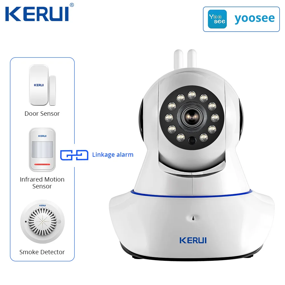 KERUI W18 wifi GSM SMS домашняя охранная сигнализация Занавес Датчик движения Беспроводная Солнечная Сирена ip-камера GSM сигнализация