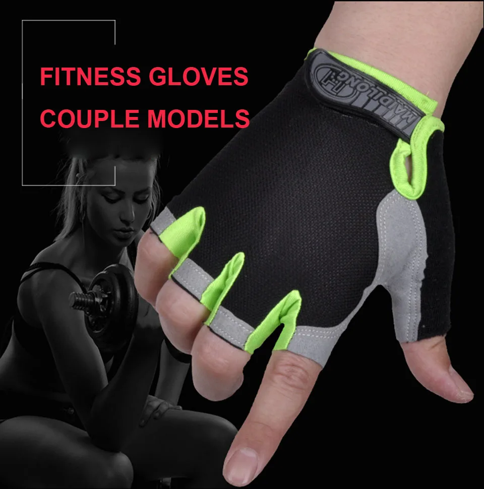 HOT Fietsen Anti-slip Anti-zweet Mannen Vrouwen Half Vinger Handschoenen Ademend Anti-shock Sport Handschoenen Fiets Handschoen