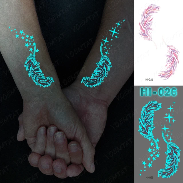 Tatouage autocollant serpent lumineux bleu, faux tatouage temporaire étanche pour poignet, Art corporel pour femmes et hommes 3