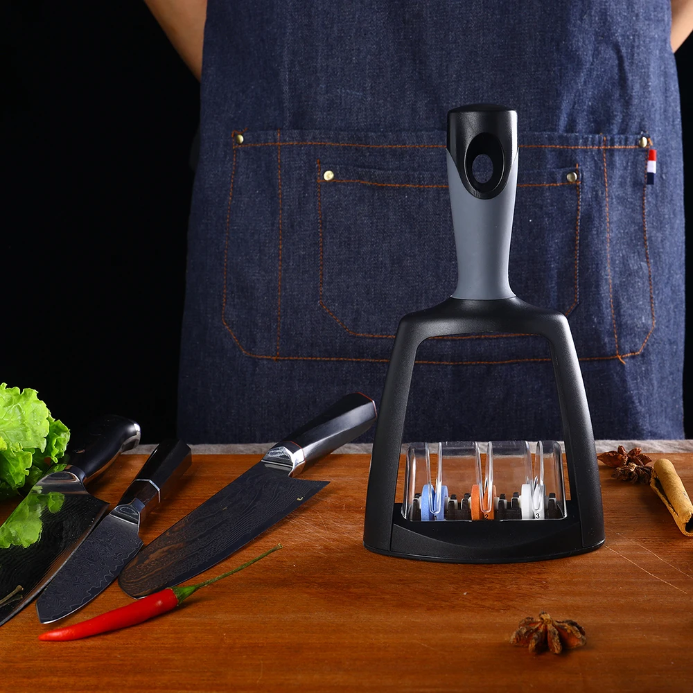 WAK Vibrant Three-Stage Handheld Knife Sharpener with Corundum Stone