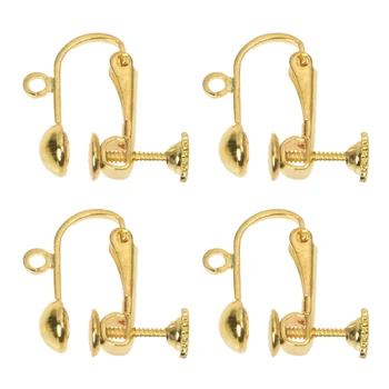 

Screw Back 2-Pairs of Non-Pierced Earring Findings, 22K Gold Plated