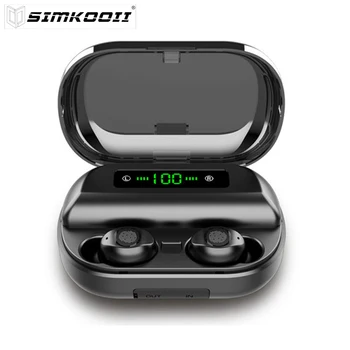 

SIMKOOII V12 True Wireless Earbuds with Microphones CVC 8.0 Noise Reduction Clear Sound IPX7 Waterproof TWS Bluetooth Earphones
