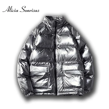 

Women's Winter Jacket New Short Glossy Plus Size Cotton Padded Coat Thick Warm Big Pocket 5XL Parkas Female Jacket