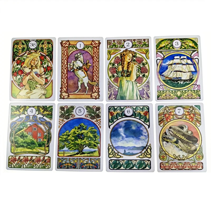 Art Nouveau Lenormand Oracle Full English Classic Board Games Cards Imaginative Divination Fat Game Tarot with PDF | Игрушки и хобби