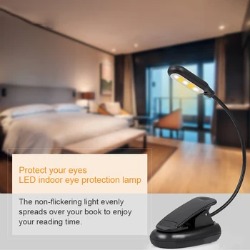

5 LEDs Book Light Easy Clips On Eye-Care Reading Lights for Reading Travel ALI88