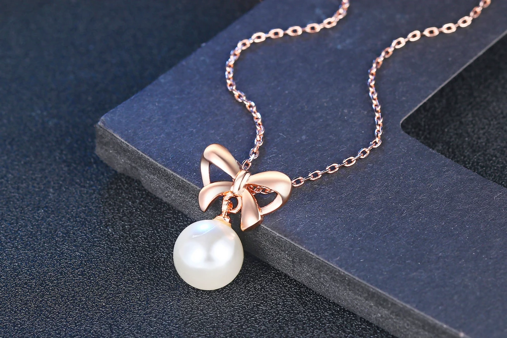 Ожерелье с подвеской из искусственного жемчуга для женщин, модное ювелирное изделие цвета розового золота