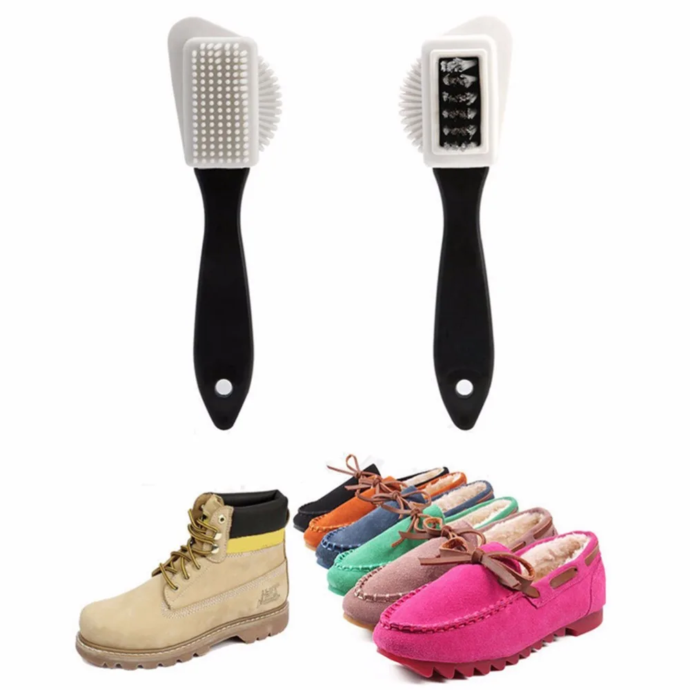 New Creative S Shape Shoe Cleaner Black 3 Sides Cleaning Brush For Suede Nubuck Boot Shoes