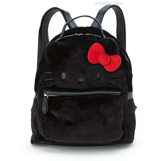 Fashion Sac Kawaii My Hello Melodyed Kittyed Plush Backpack Women Shoulder Bag New School Bag Bucket For Teenager Girls Female 4