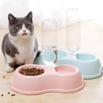 

Pet Bowl Feeder Dog Cat Food Bowl With Water Dispenser Double Bowl Drinking Raised Stand Dish Bowls With Pet Supplies 2 In1