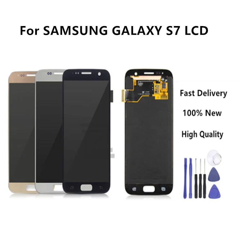 

Perfect quality For SAMSUNG GALAXY S7 G930A G930F SM-G930F Original LCD Display Touch Screen Assembly Replacement + Tool