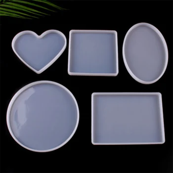 

Crystal drop mold DIY table silica gel mold square rectangle circular love table making tool