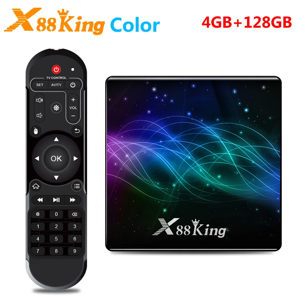 X88 King color X88 King Amlogic S922X Smart Android 9,0 ТВ-приставка DDR4 4 ГБ ОЗУ 128 Гб ПЗУ 2,4 ГБ 5 Гб WiFi 1000M LAN Bluetooth 4,1 4K HD медиаплеер - Цвет: X88 King color