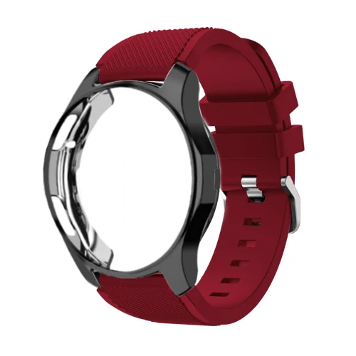 Ремешок+ чехол для samsung gear S3 Frontier ремешок для Galaxy watch 46 мм 42 м 22 мм ремешок для часов Универсальный защитный ремешок аксессуары для часов 20 - Цвет ремешка: Rose red 21