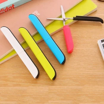 

1Pcs Portable Handmade Students Paper Cut Scissors Creative Folding Safety Scissors (Color Random)