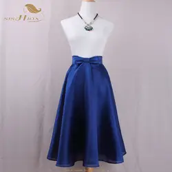 SISHION 2019 элегантные женские винтажные юбки с завышенной талией, трапециевидные черные синие миди юбки с большим бантом для женщин SP0338