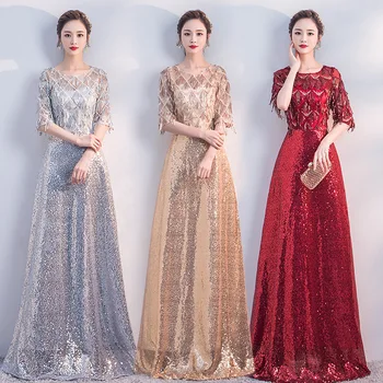 

2020 Real New Half Vestidos De Madrinas De Bodas Hostess Evening Dress Simple And Generous Long Adult Chorus Performance Spring