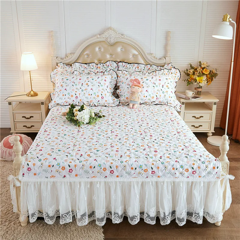 

Thick Cotton Bed Skirt One-Piece Bedspread Skirt Non-Slip Cotton Lace Bed Cover bed set bedding set bed sheets luxury