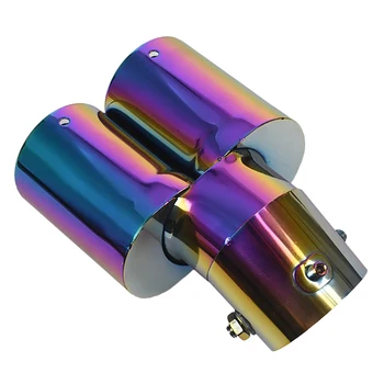 

63mm Car Auto Stainless Steel Rear Dual Exhaust Pipe Tail Tip Muffler Throat