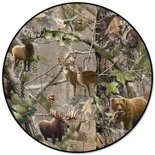 Круглый ковер с изображением оленя и медведя для гостиной, декоративные коврики для детской комнаты, коврики для спальни, современные коврики