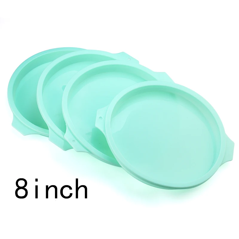 8in green 4pcs Силиконовые Многослойные торты круглой формы кухонные формы для выпечки DIY десерты выпечка формы для торта, Мусса форма для выпечки Инструменты - Цвет: 8in green 4pcs