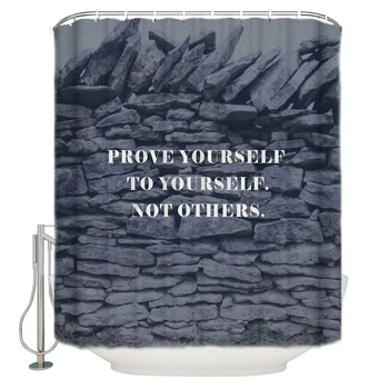 

Vintage Mordern Design Printed Bath Curtain Prove Yourslef to Yourself not Others Motto Quote Shower Curtain Polyester Fabric 3d