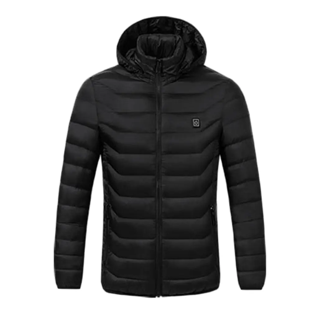 Высокое качество куртки с подогревом жилет хлопок мужские и женские пальто для улицы USB Электрический нагрев куртки с капюшоном теплые зимние