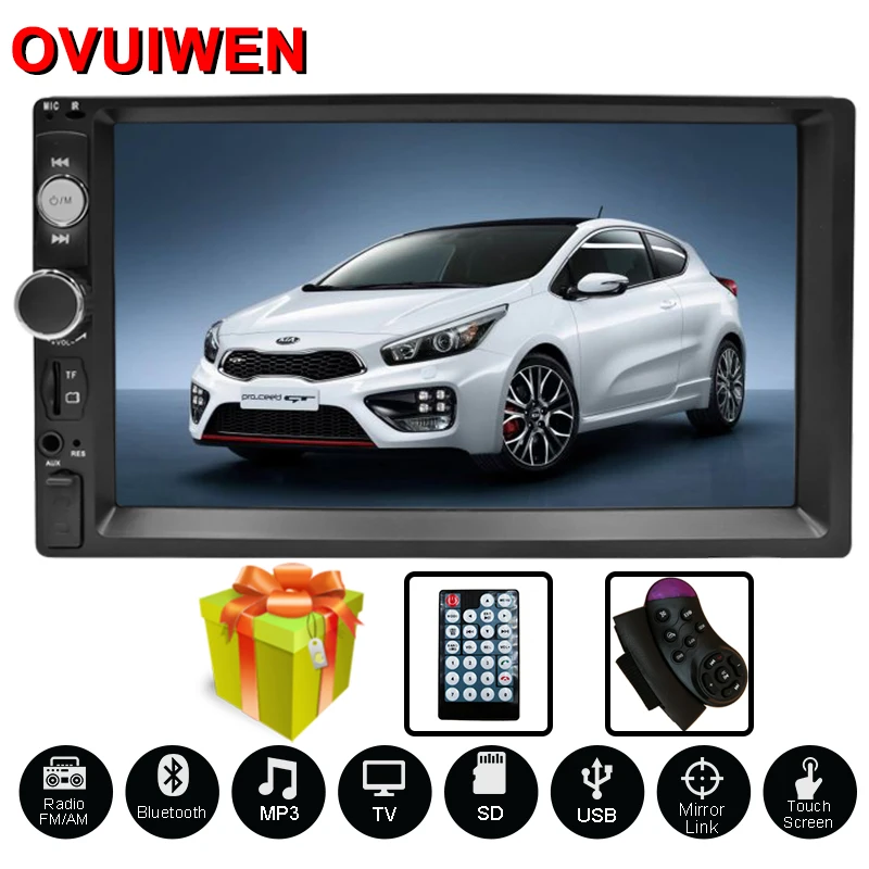 Автомагнитола 2 DIN мультимедийный плеер с сенсорным экраном 7 дюймов MP5 Bluetooth USB TF FM